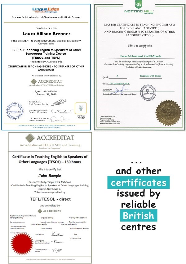 Tesol certificate